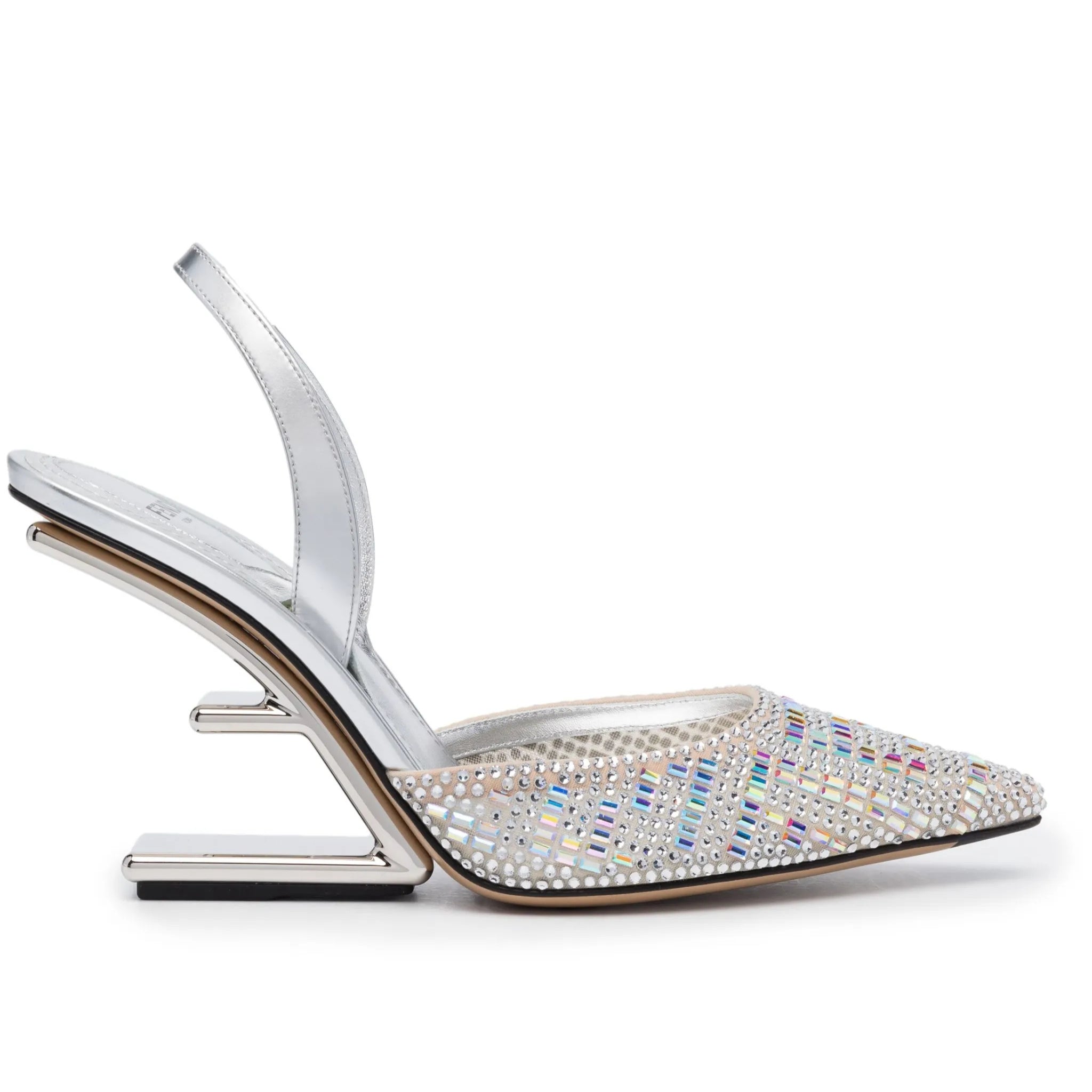 FENDI crystal-embellished 100mm leather pumps