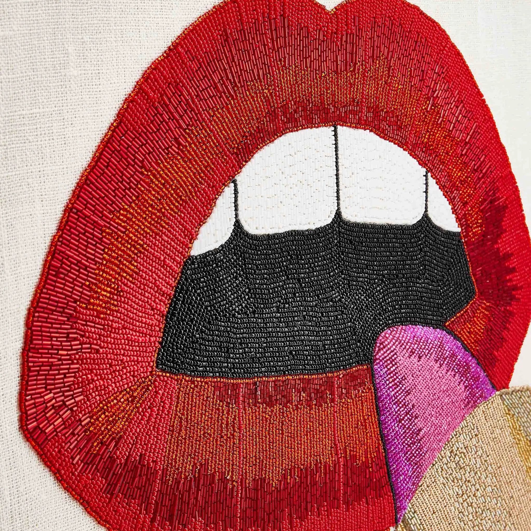 Jonathan Adler Lipstick beaded wall art