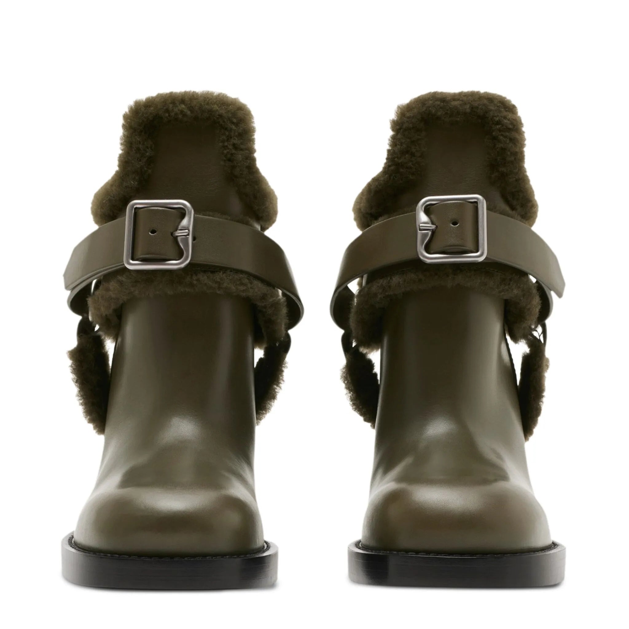 Burberry buckled 100mm leather biker boots