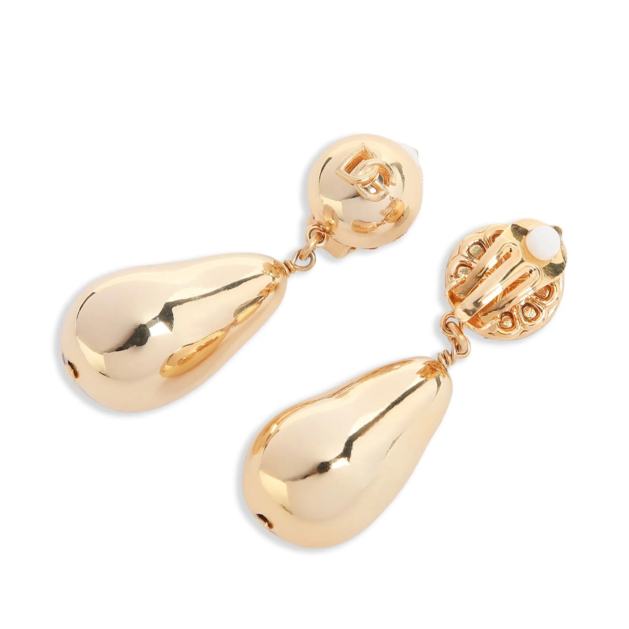 Dolce & Gabbana logo-embossed clip-on earrings