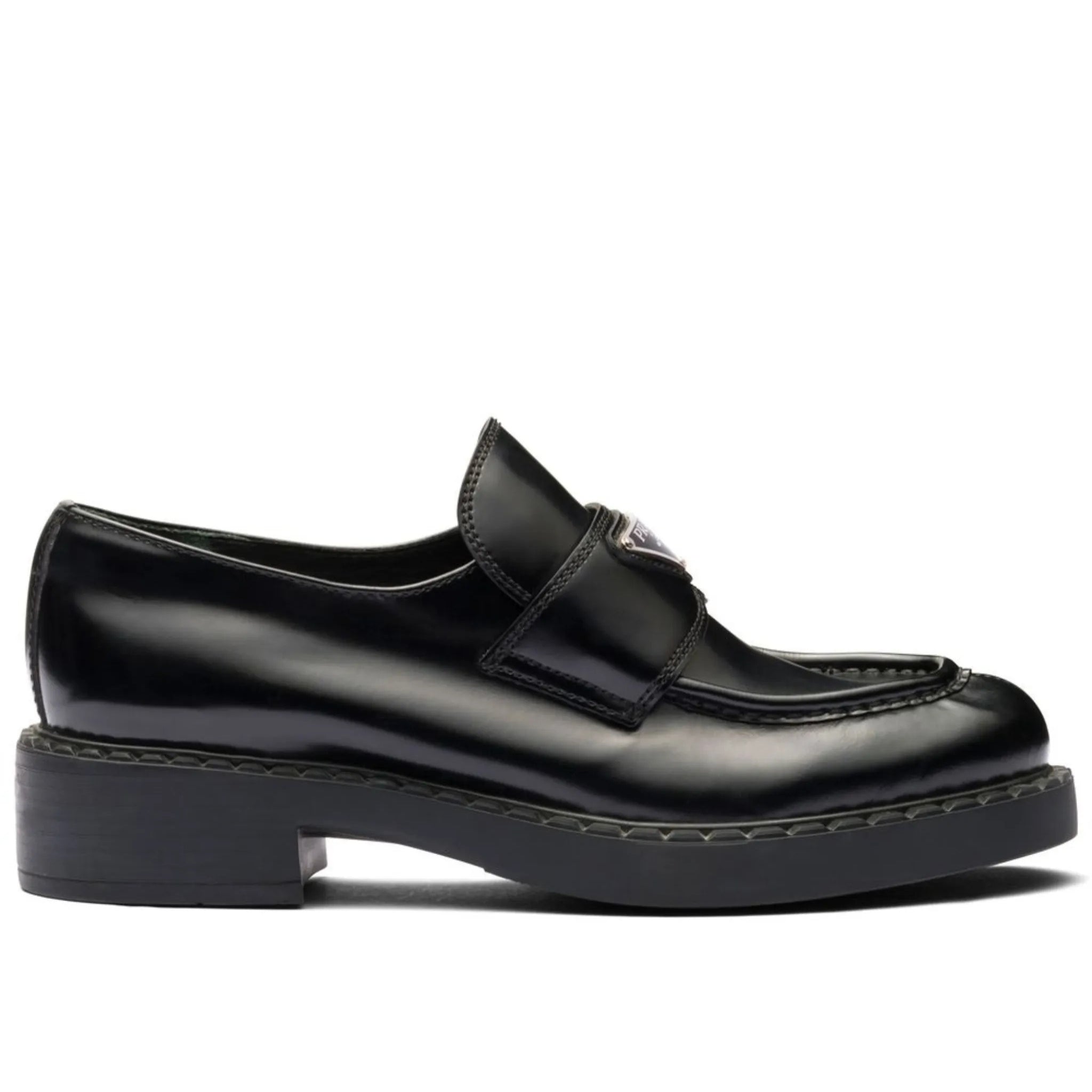 Prada Chocolate brushed leather loafers
