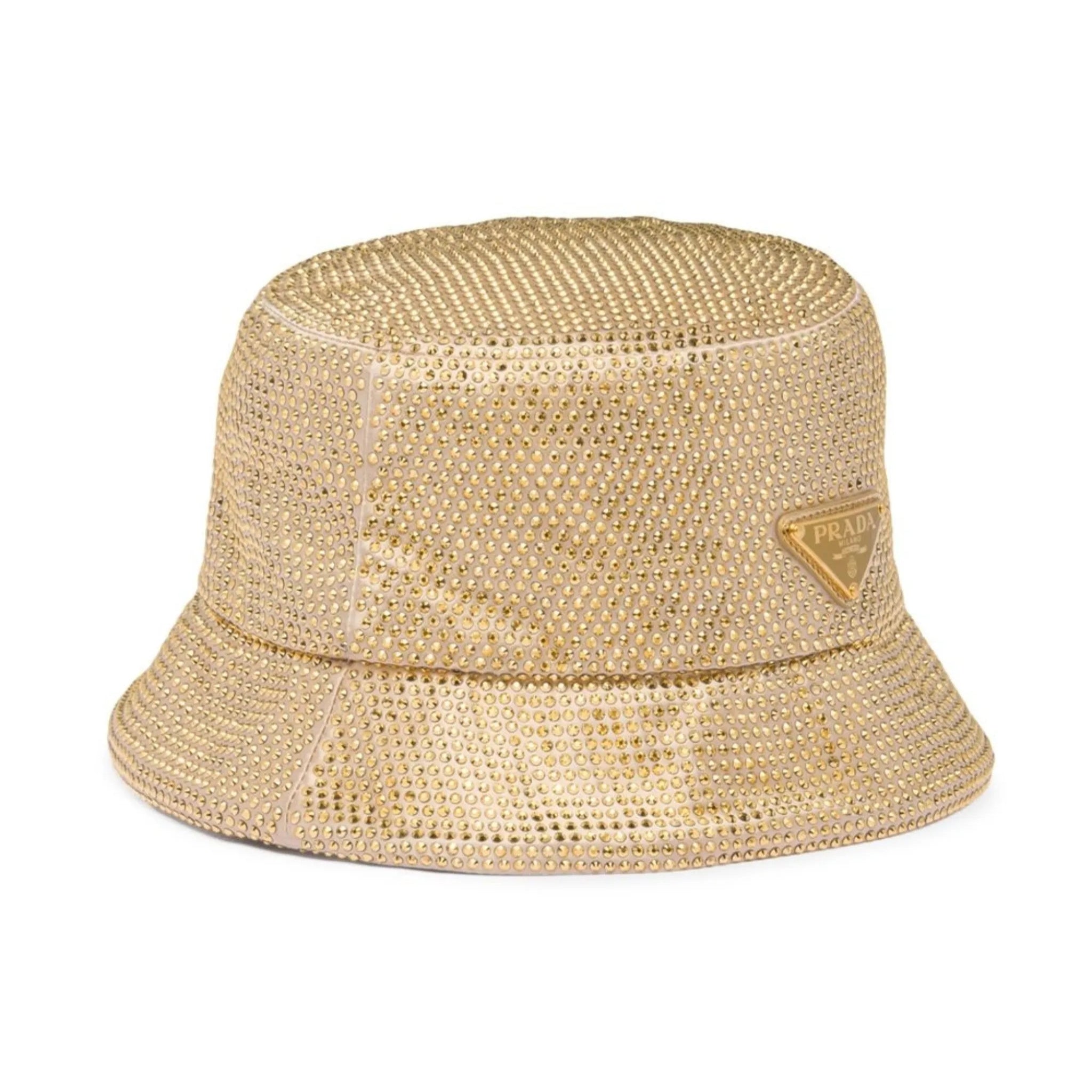 Prada crystal-embellished satin bucket hat