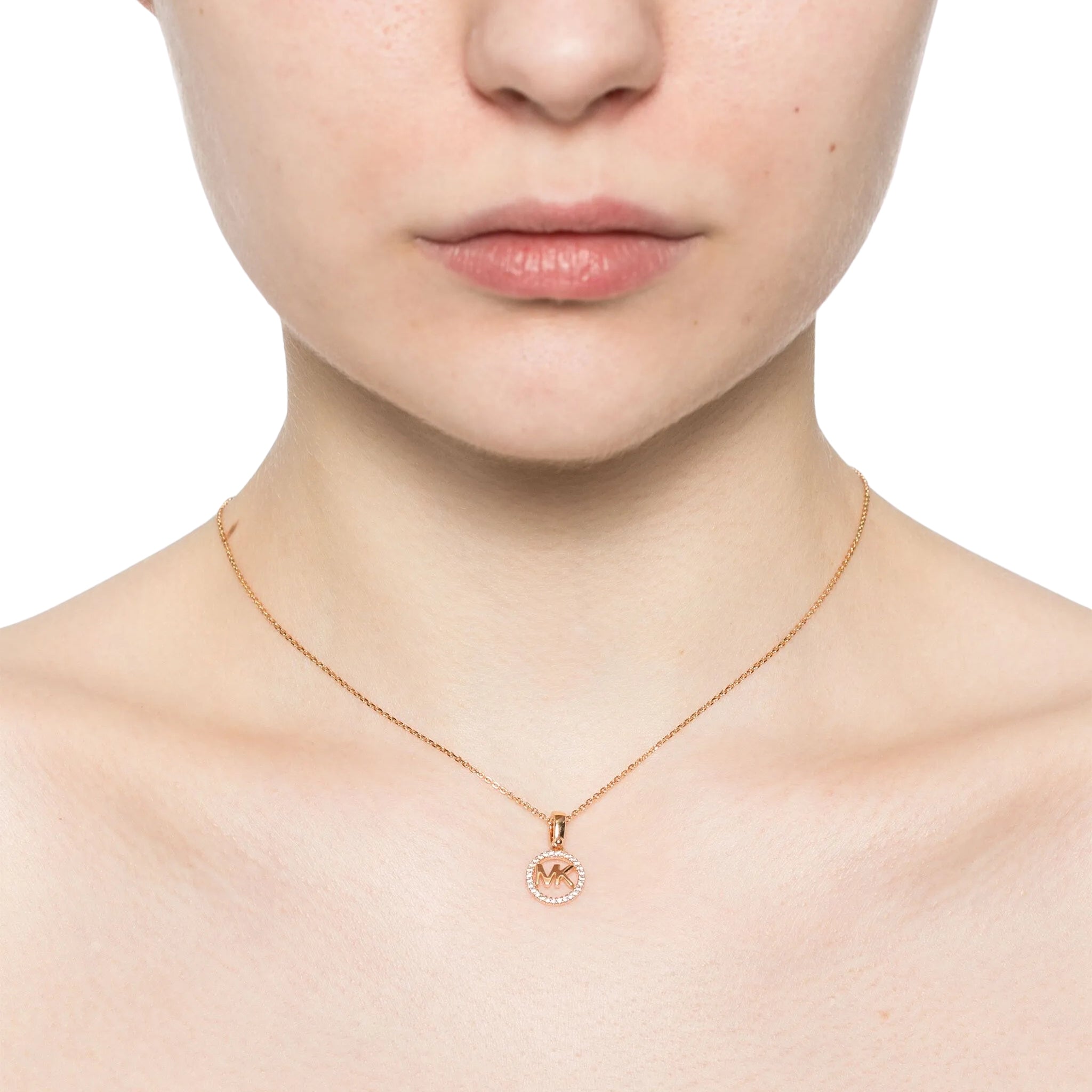 Michael Kors Pavé logo-charm necklace