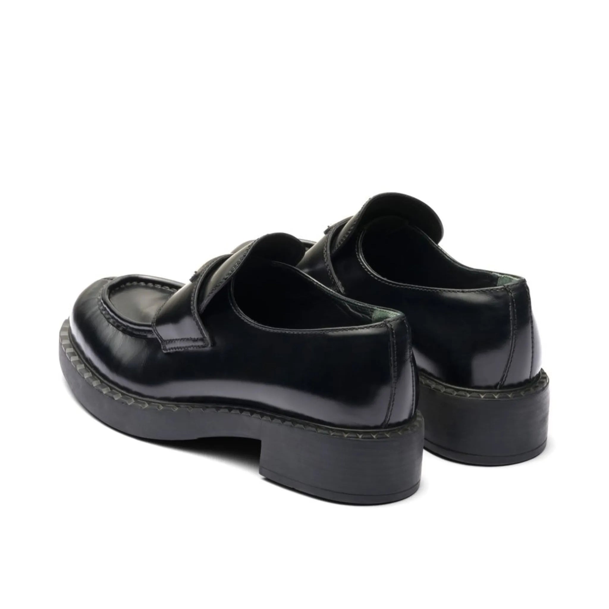 Prada Chocolate brushed leather loafers