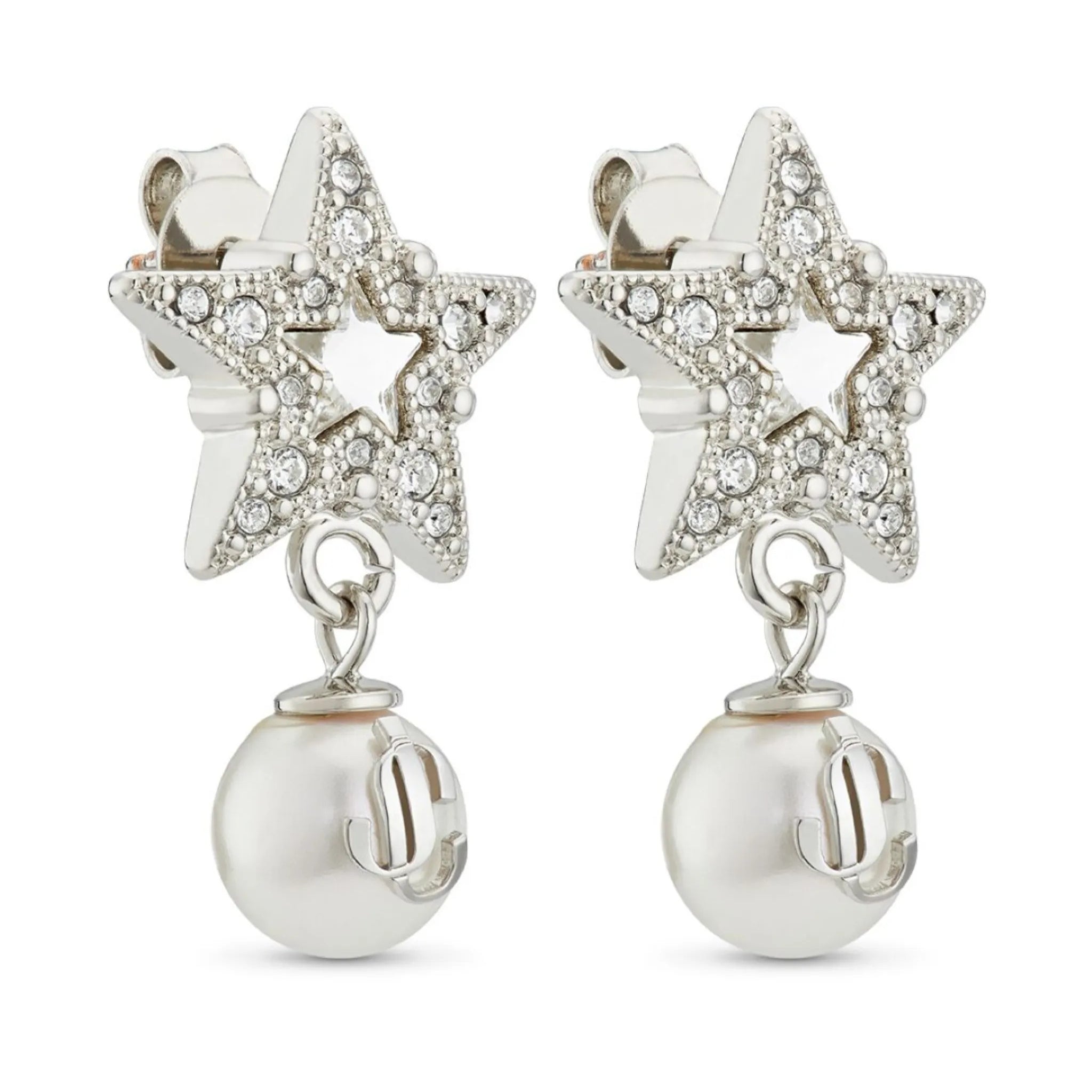 Jimmy Choo Crystal Star debossed-logo earrings