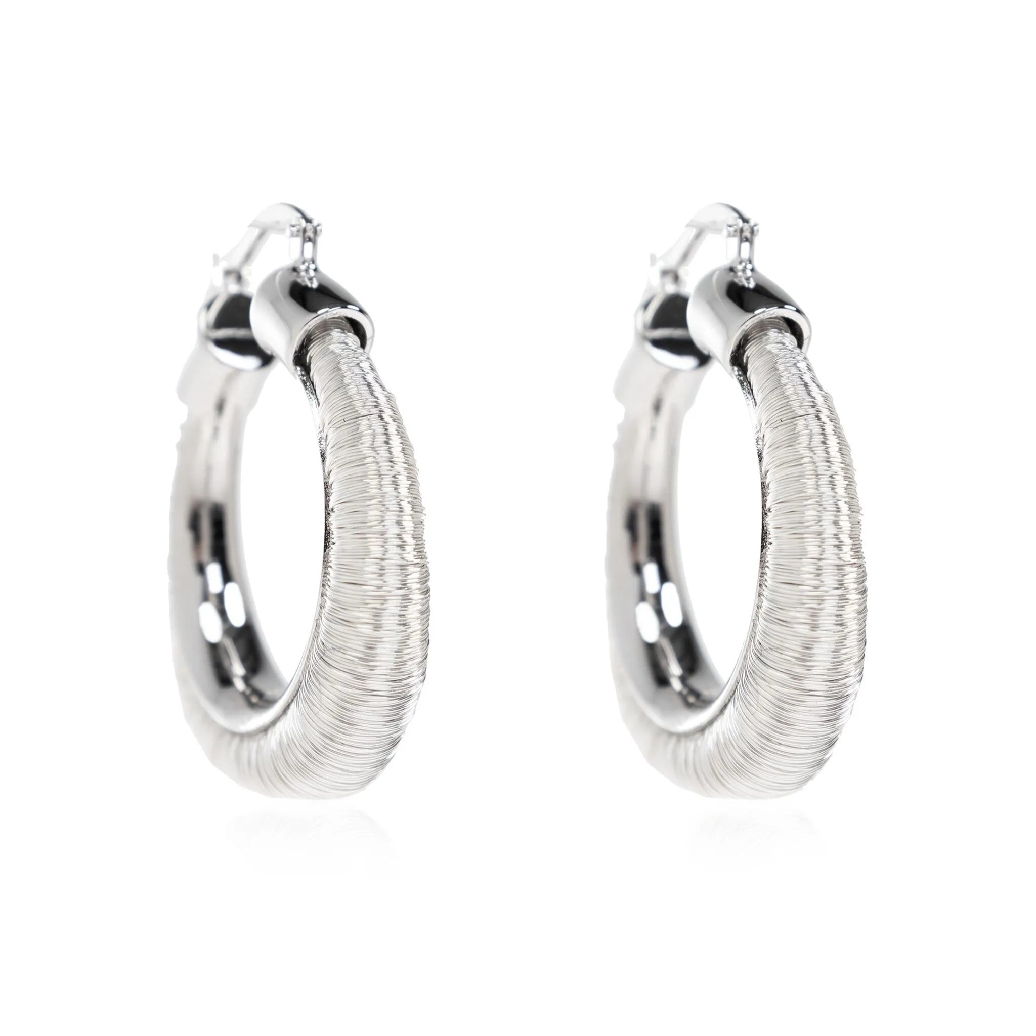 Jil Sander metallic hoop earrings