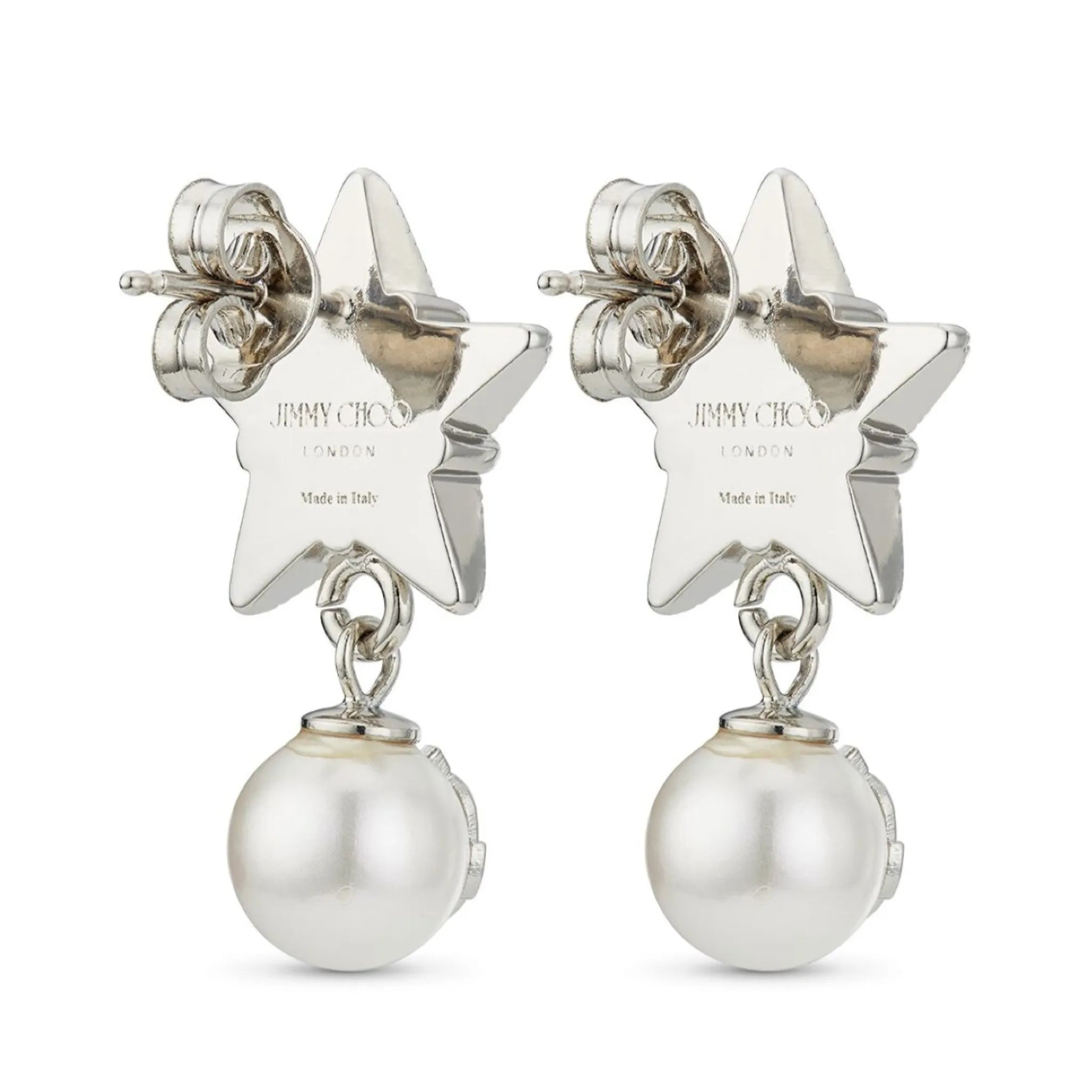 Jimmy Choo Crystal Star debossed-logo earrings