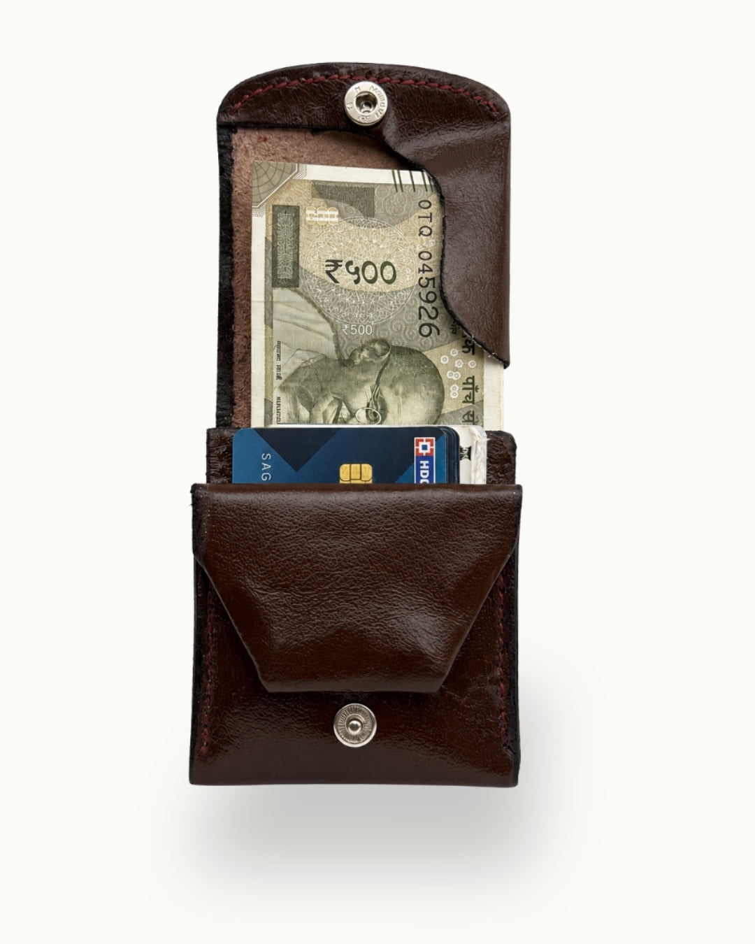 TOTEEME Crest 001 Handcrafted Leather Compact Wallet
