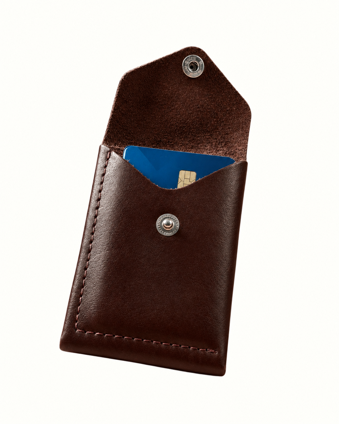 TOTEEME Toby 001 leather card holder open with a card inside