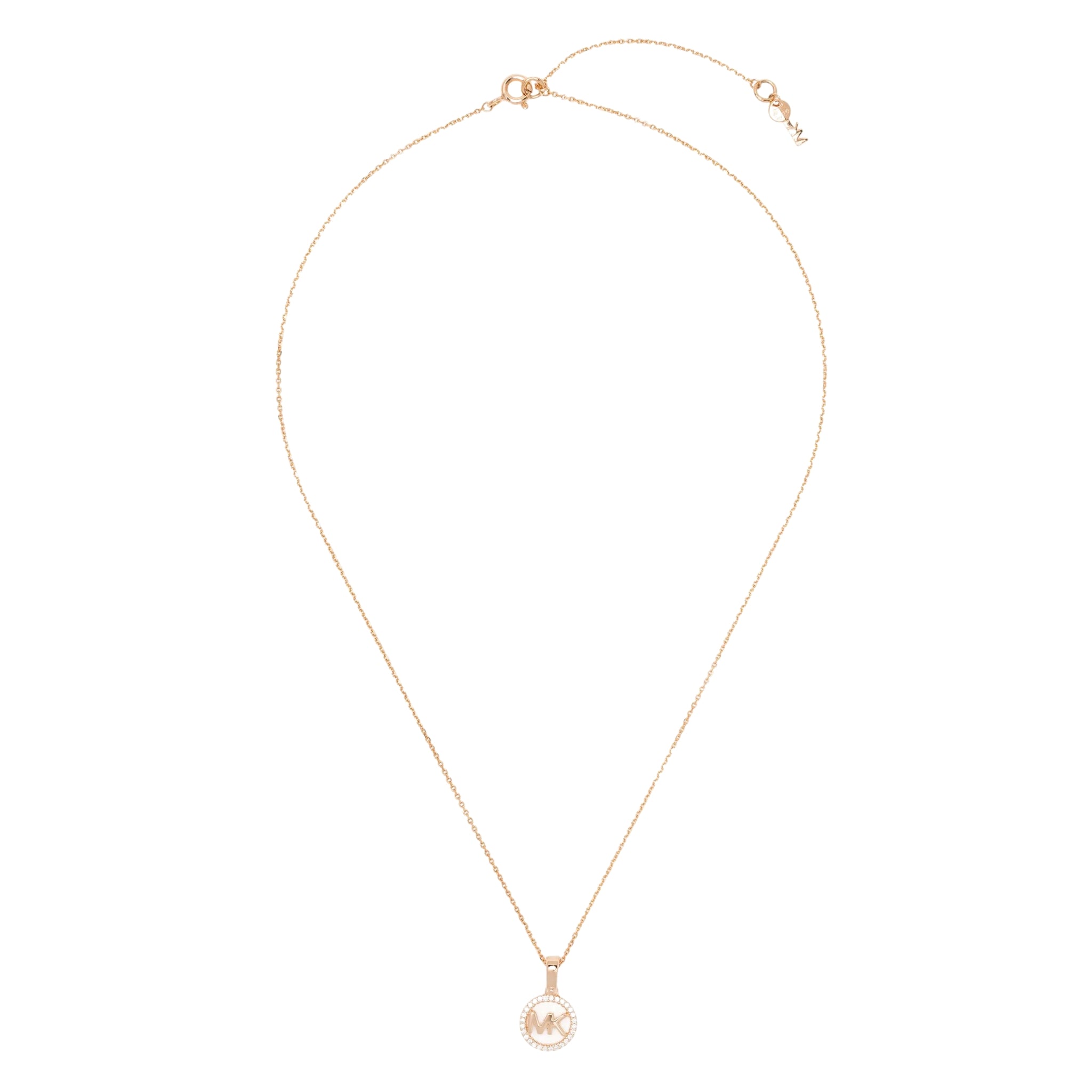 Michael Kors Pavé logo-charm necklace