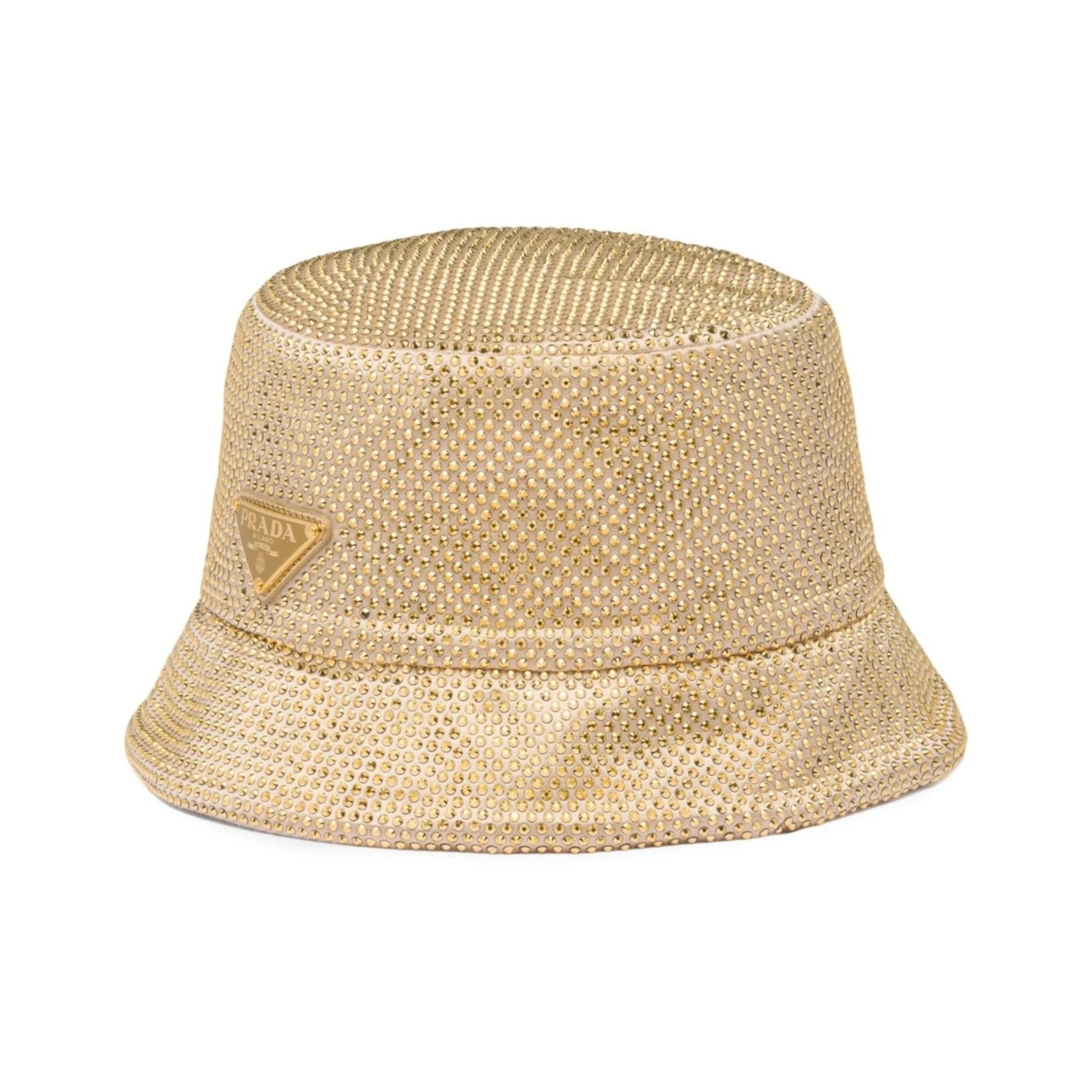 Prada crystal-embellished satin bucket hat