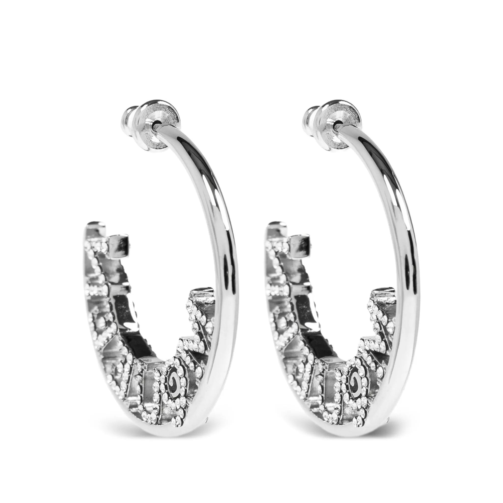 Alexander McQueen diamond-embellished hoop earrings