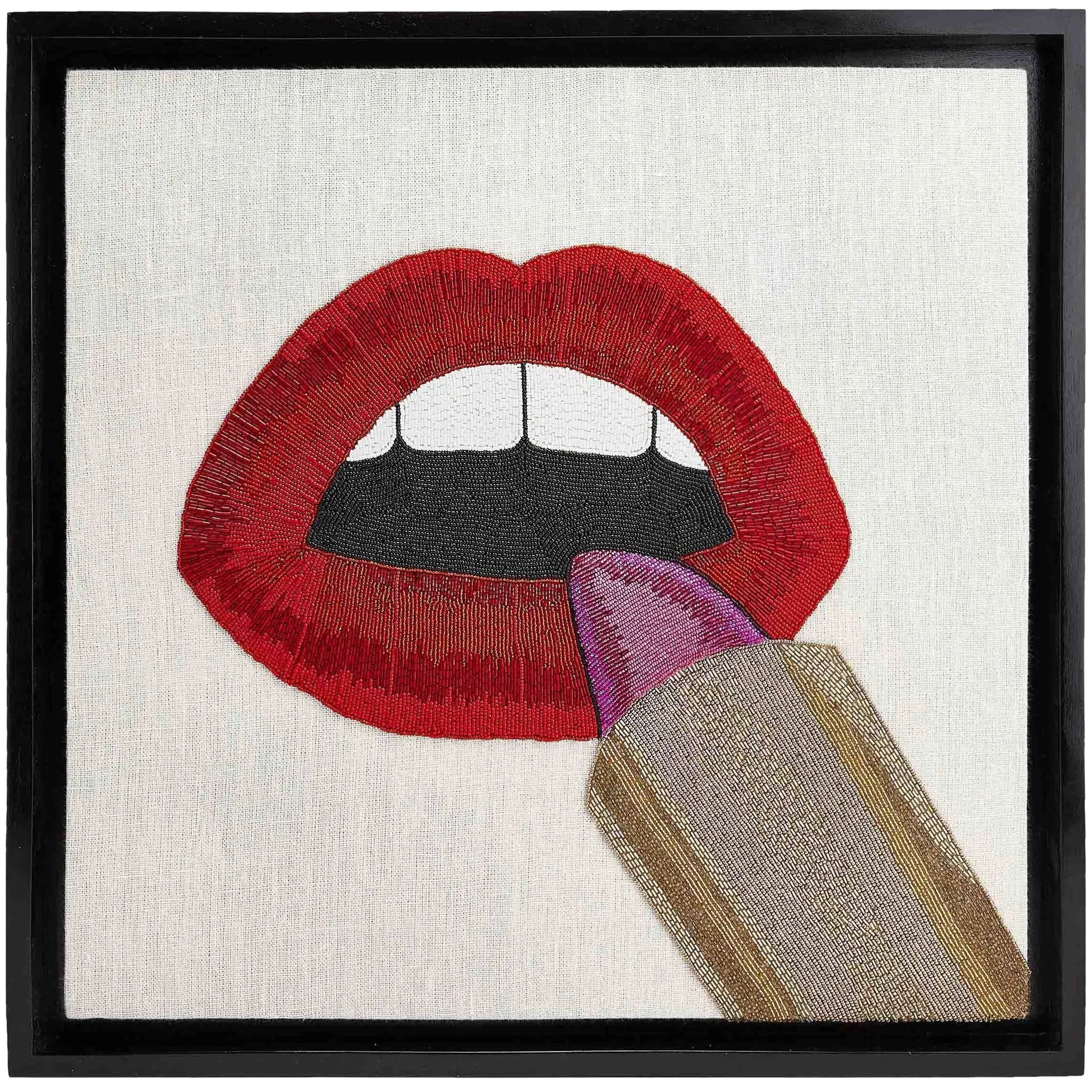 Jonathan Adler Lipstick beaded wall art