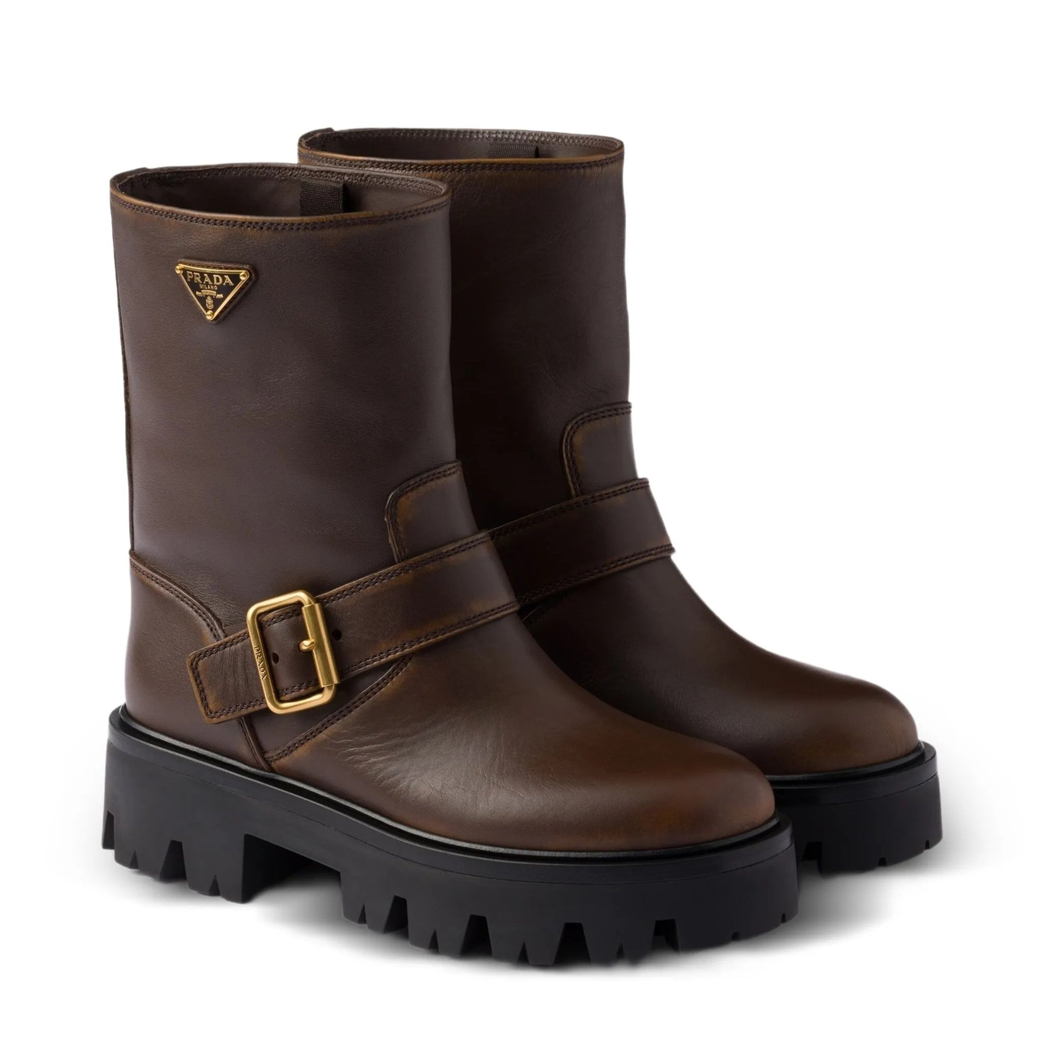 Prada buckle-fastening platform boots