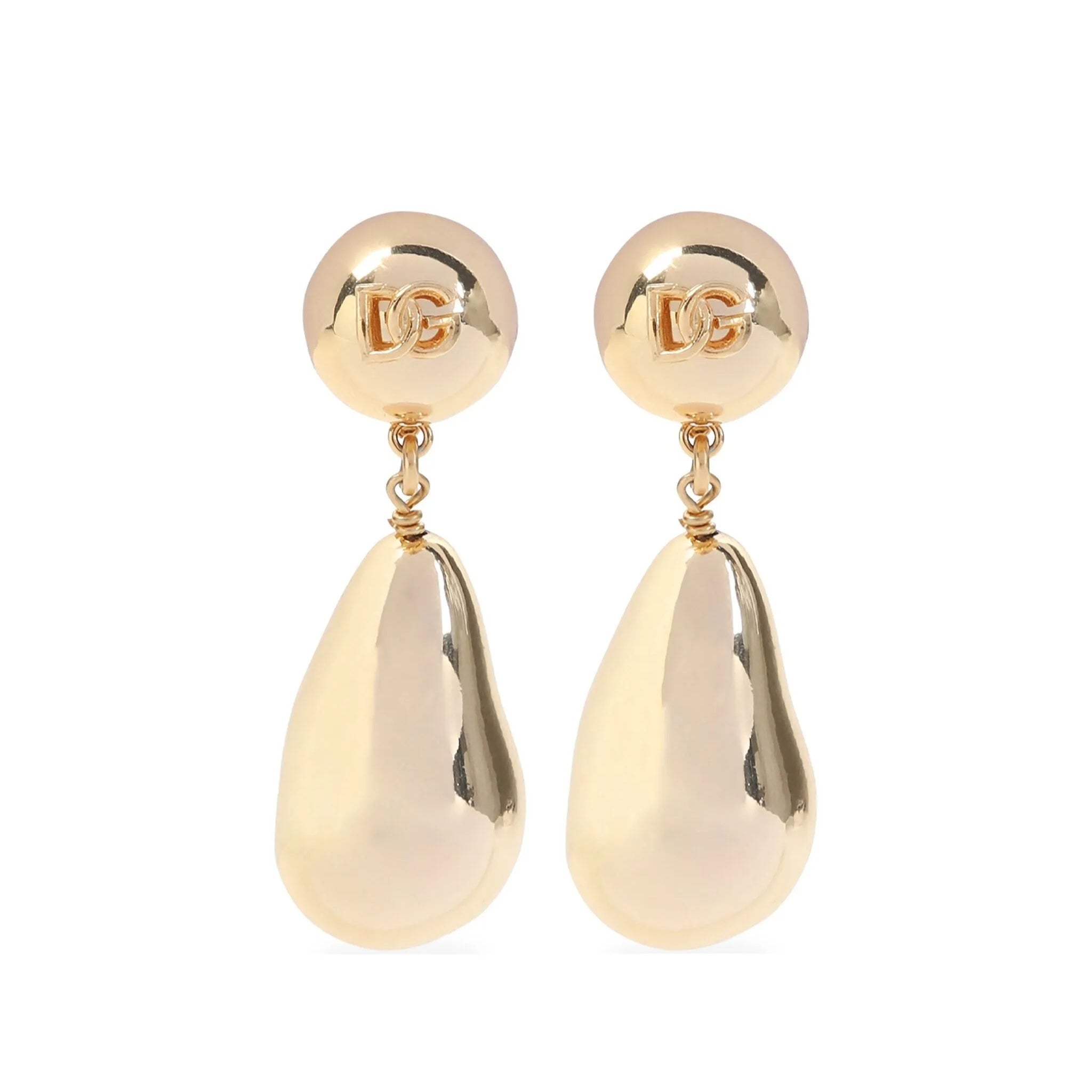 Dolce & Gabbana logo-embossed clip-on earrings