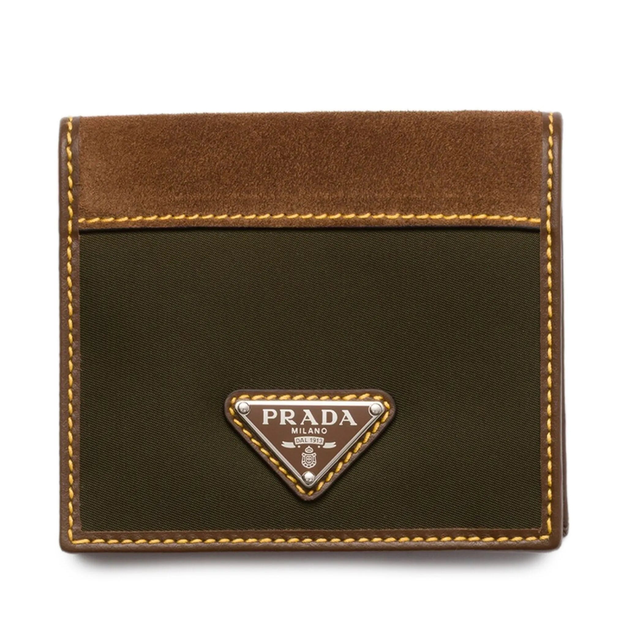 Prada suede-detail cardholder