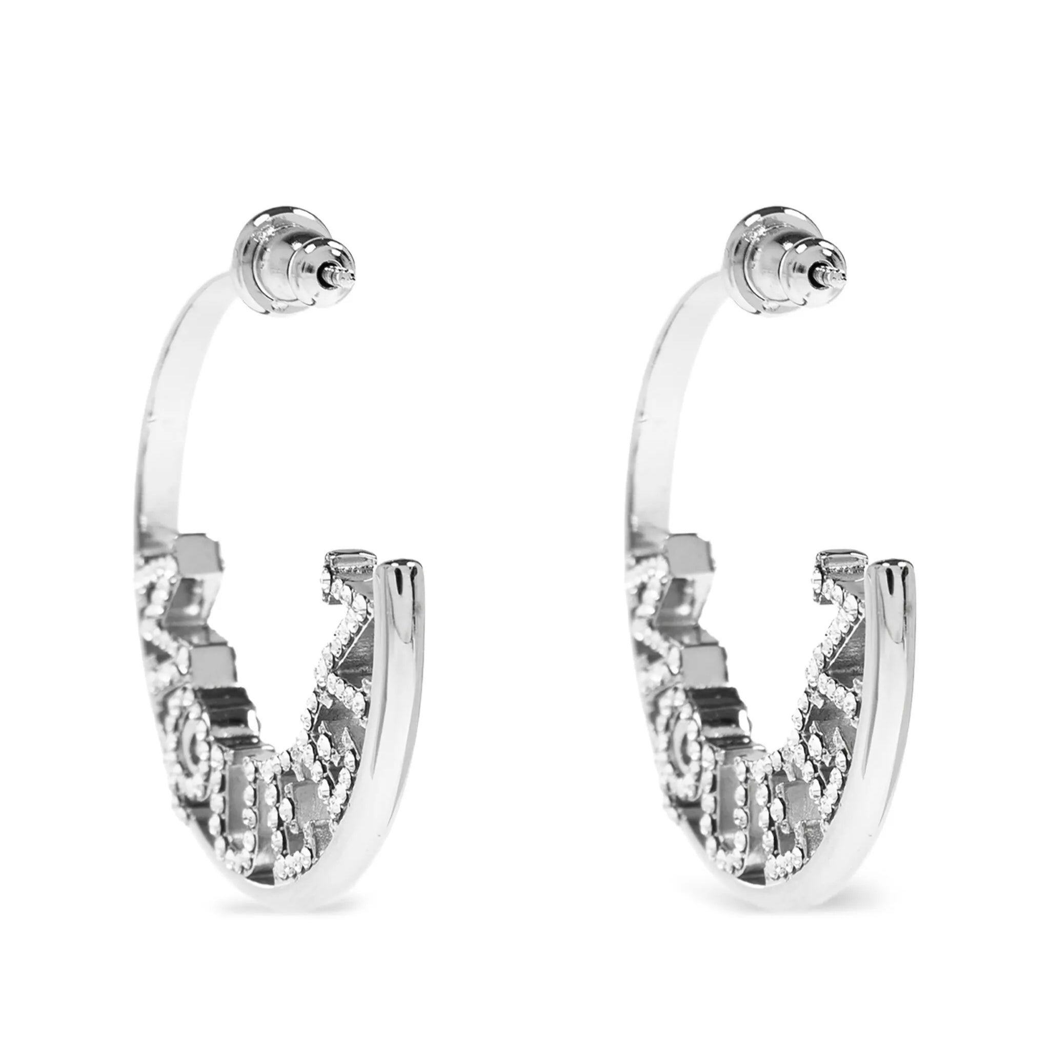Alexander McQueen diamond-embellished hoop earrings